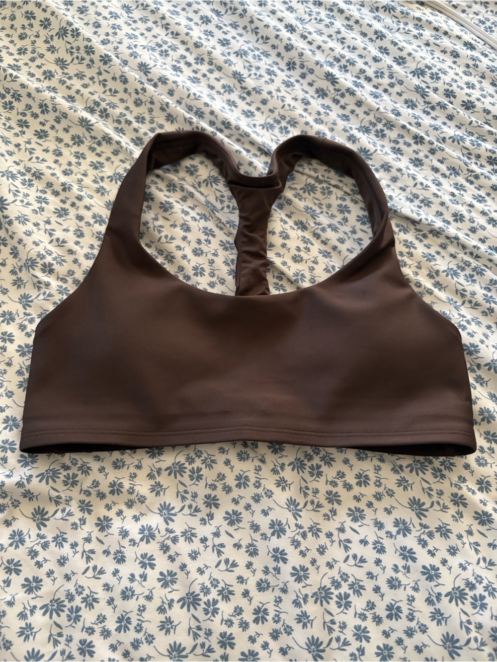 ALO Yoga Chocolate Brown Smooth Racerback Sports Bra